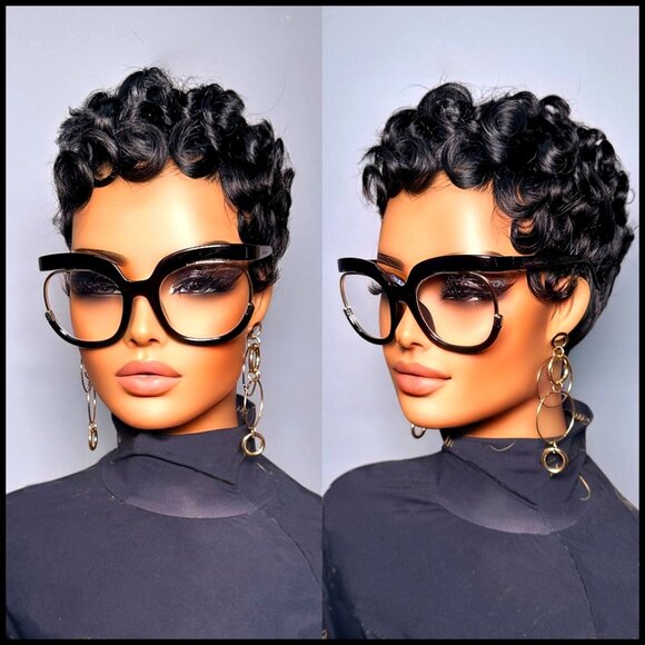 Curly Pixie Cut Human Hair Wig Glueless Layered Brazilian Virgin Daily Use main image 6